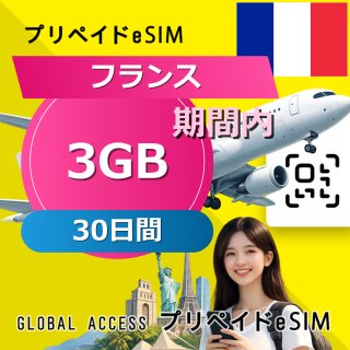 フランス eSIM 3GB 30日間