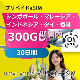 シンガポール・マレーシア・インドネシア・タイ・香港 300GB 30日間