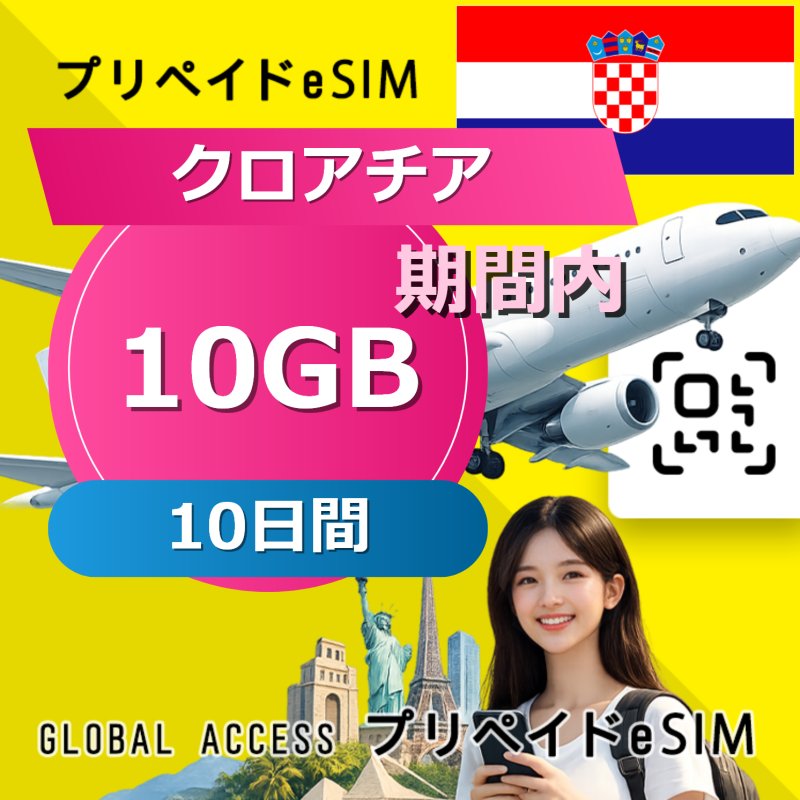 クロアチア eSIM 10GB 10日間