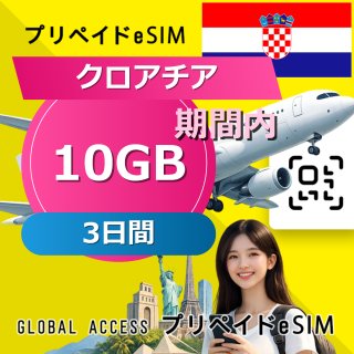 クロアチア eSIM 10GB 3日間