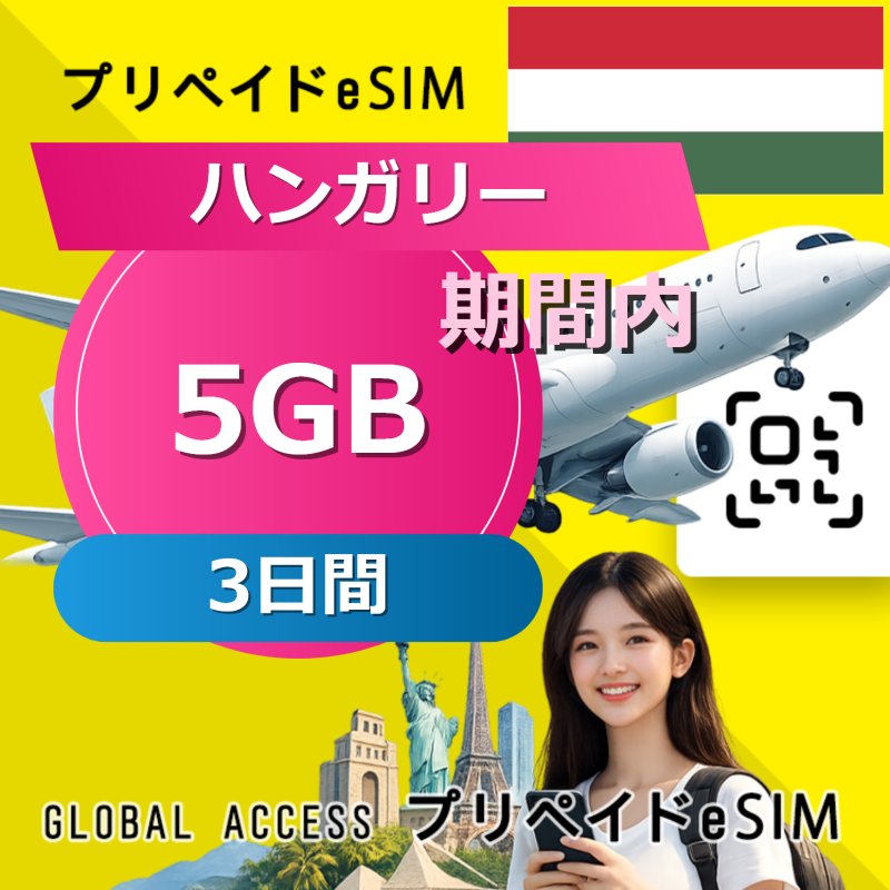ハンガリー eSIM 5GB 3日間