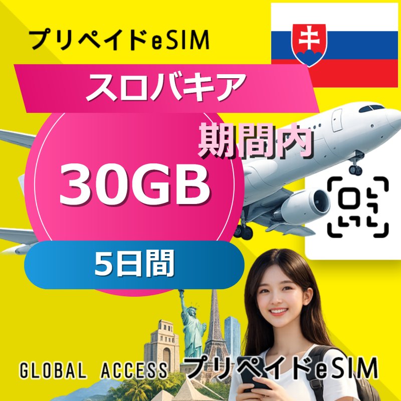 スロバキア eSIM 30GB 5日間