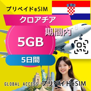 クロアチア eSIM 5GB 5日間