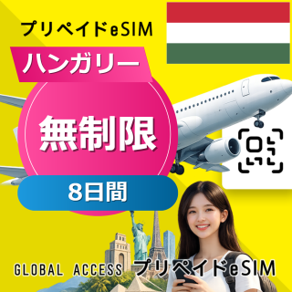 ハンガリー eSIM 無制限 8日間