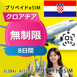 クロアチア eSIM 無制限 8日間