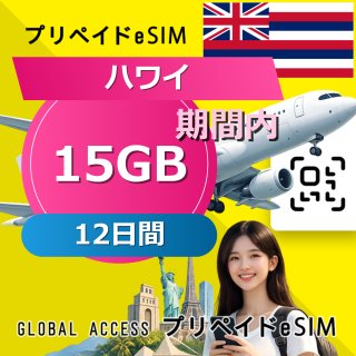 ハワイ eSIM 15GB 12日間