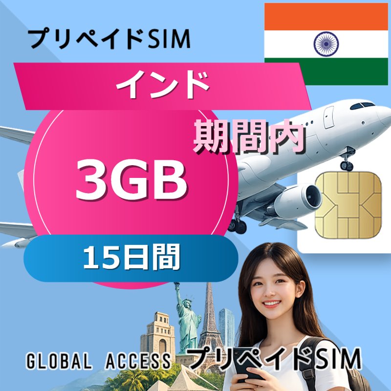 インド SIMカード 3GB 15日間